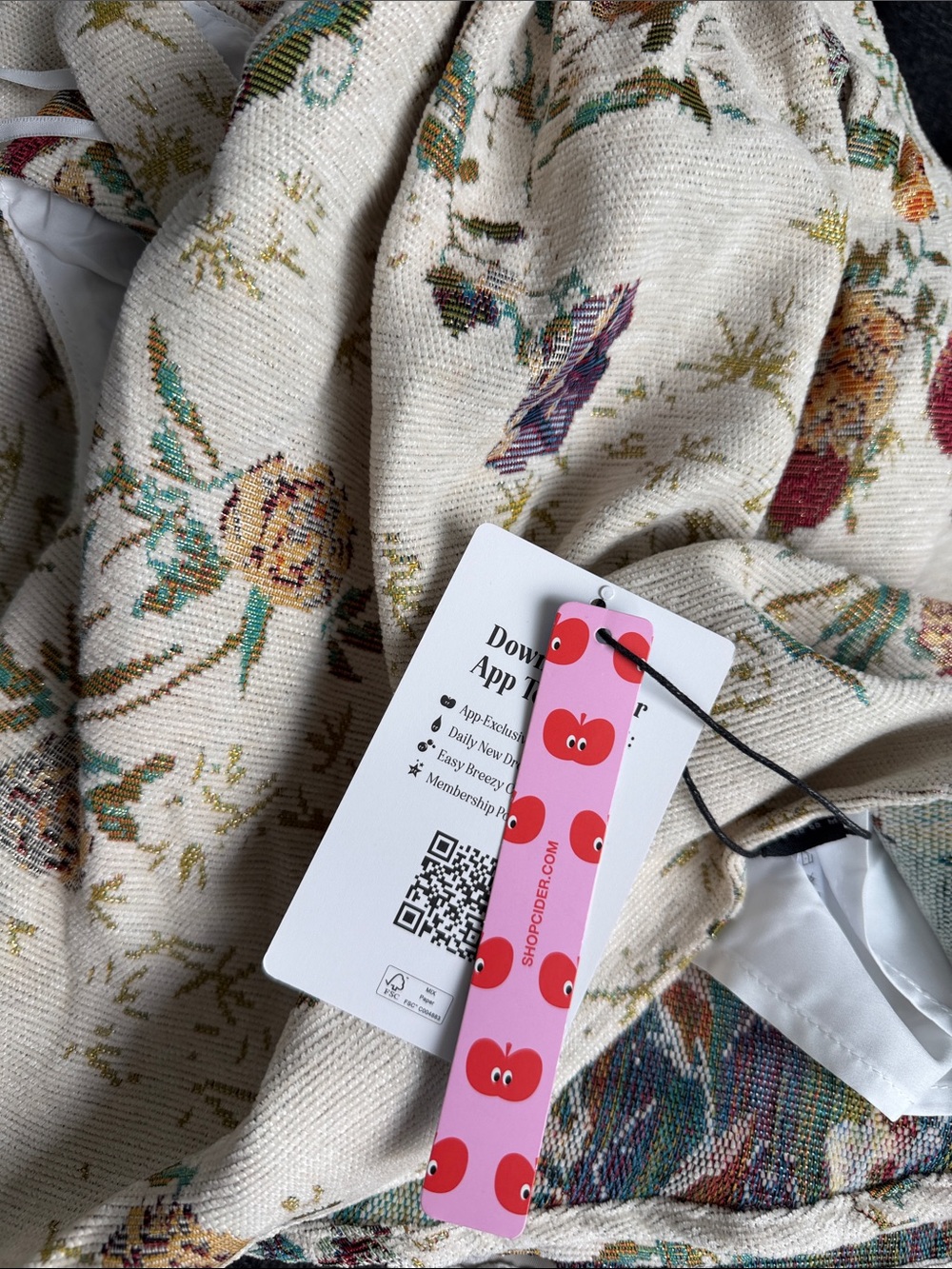 Floral Square-Neck Cream Fit & Flare Dress - Picture 4 of 4